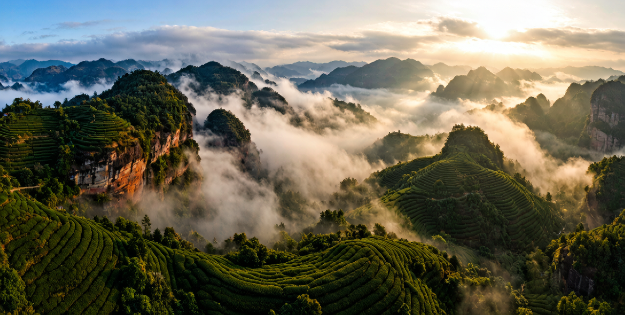 Chinese tea origin mountains